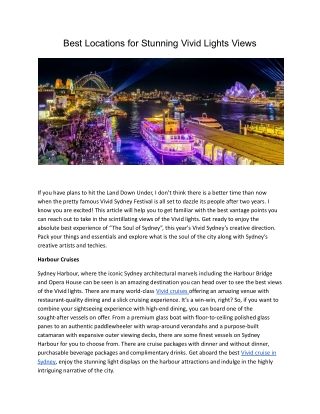Best Locations for Stunning Vivid Lights Views