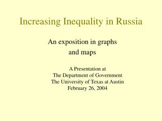 Increasing Inequality in Russia