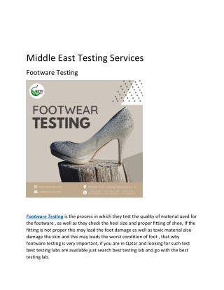 Footware Testing | Metslab - Qatar