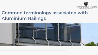 Common terminology associated with Aluminium Railings