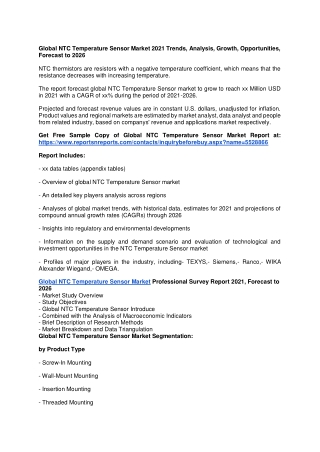 Global NTC Temperature Sensor Market