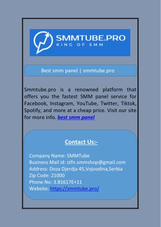 Best smm panel | smmtube.pro