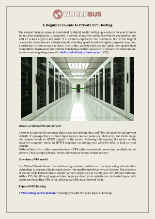 A Beginner’s Guide to Private VPS Hosting