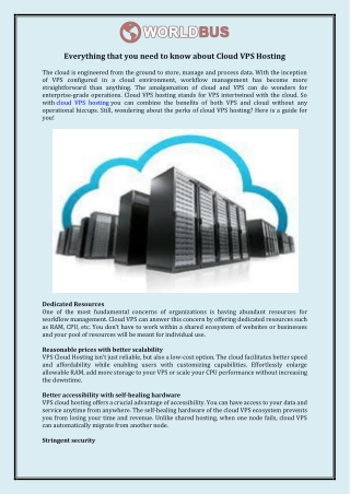 Everything That You Need To Know About Cloud VPS Hosting