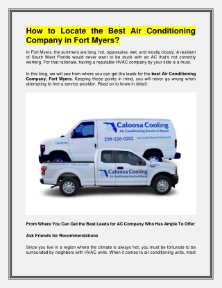 Best Air Conditioning Company in Fort Myers