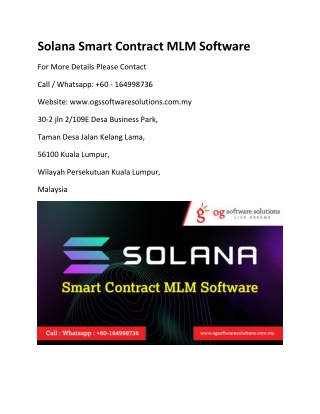 Solana Smart Contract Blockchain