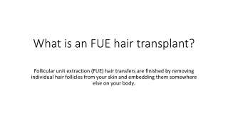 What is an FUE hair transplant