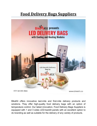 Food Delivery Bags Suppliers