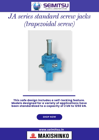 Makishinko JA series standard screw jacks trapezoidal screw | Seimitsu Factory