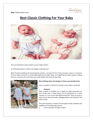 Best classic clothing for your baby