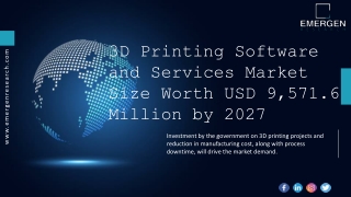 3D Printing Software and Services Market Recent Trends, Growth, Forecasts 2027