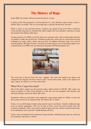The History of Rugs