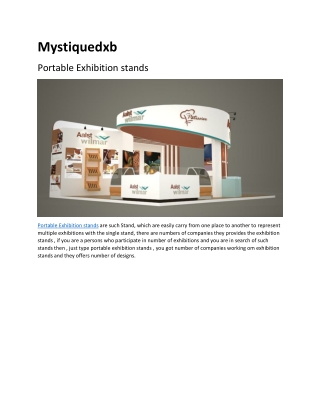 Portable Exhibition Stands | Mystiquedxb