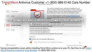 Trend Micro Antivirus Support  1-(800)-886-0140 Helpline Number