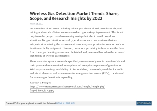 Wireless Gas Detection Market Trends, Share, Scope, and Research Insights by 202