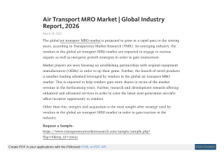 Air Transport MRO Market | Global Industry Report, 2026