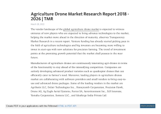 Agriculture Drone Market Research Report 2018 - 2026 | TMR