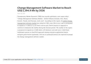 Change Management Software Market to Reach US$ 3,294.9 Mn by 2026