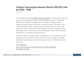 Cellular Interception Market Worth US$ 978.3 Mn by 2026 - TMR