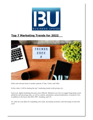 Marketing Trends for 2022