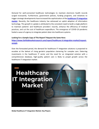 Healthcare IT Integration Market by 2028: Global Analysis