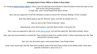 Printer Offline fix