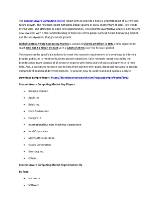Context-Aware Computing Market