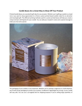 Candle Boxes Are a Great Way to Show Off Your Product