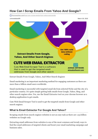 How Can I Scrap Emails From Yahoo And Google