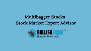 Multibagger Stocks  Share Market Advisory Company