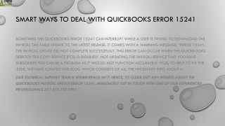 A quick and easy guide to easily resolve QuickBooks Error 15241