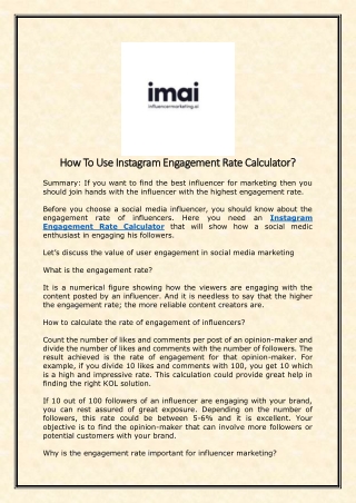 How To Use Instagram Engagement Rate Calculator