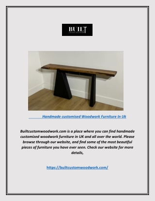 Handmade Customised Woodwork Furniture in Uk | Builtcustomwoodwork.com