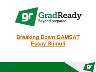 Breaking Down GAMSAT Essay Stimuli