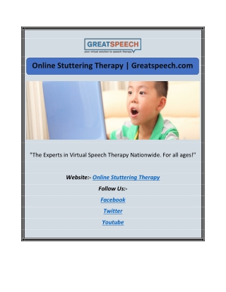 Online Stuttering Therapy | Greatspeech.com