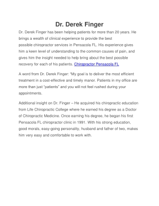 Chiropractor Pensacola FL