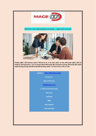 Office 365 Business Plans  Maceit.co.nz