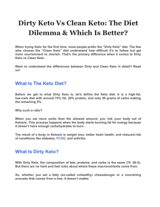 Dirty Keto Vs Clean Keto: The Diet Dilemma & Which Is Better?