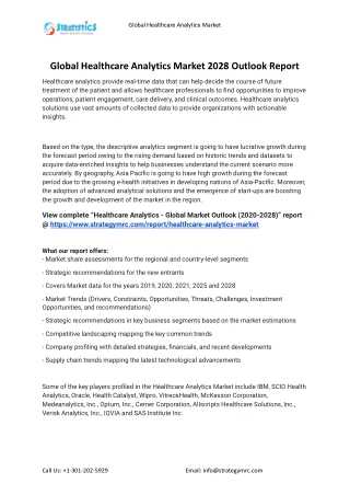 2021 Healthcare Analytics Industry Global Analysis Report