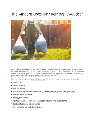 The Amount Does Junk Removal WA Cost