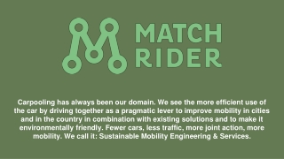 Carpooling and Ride Sharing Services Germany - Match Rider