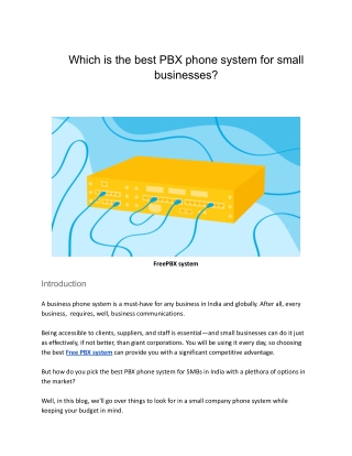 Which is the best pbx phone system for small business