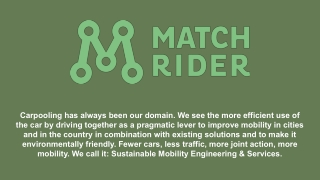 Carpooling and Ride Sharing Services Germany - Match Rider