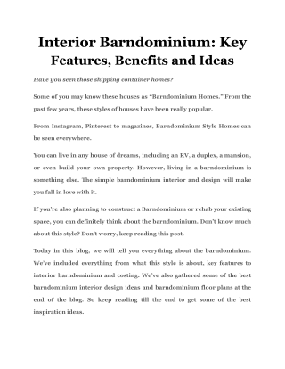 Interior Barndominium: Key Features, Benefits and Ideas
