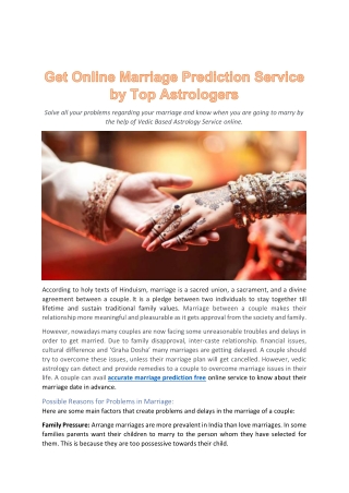 Get Online Marriage Prediction Service by Top Astrologers-converted