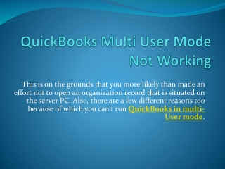 How to Set Up QuickBooks Multi User Mode