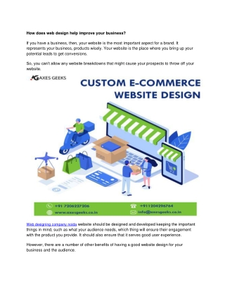 How does web design help improve your business