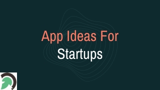 App Ideas For Startups
