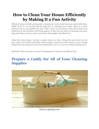 How to Clean Your House Efficiently by Making It a Fun Activity