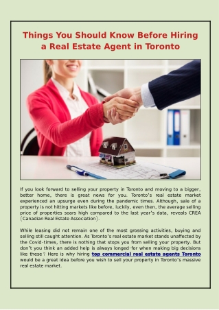 What You Should Know Before Hiring a Real Estate Agent